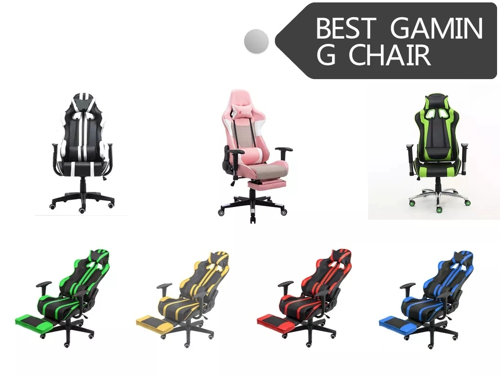 High Back Hot Selling Ergonomic Black Gaming Chair Racing Office Chair with Footrest