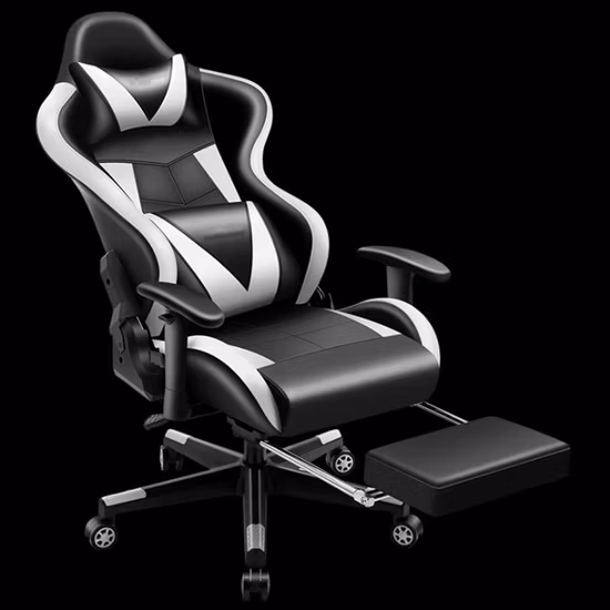 Kostenloser Versand Racer Leder Stil Fußstütze Marke Boden Rocker Schwarz Mechanismus Racing Büro Individuelle Stühle Probe Gaming Stuhl